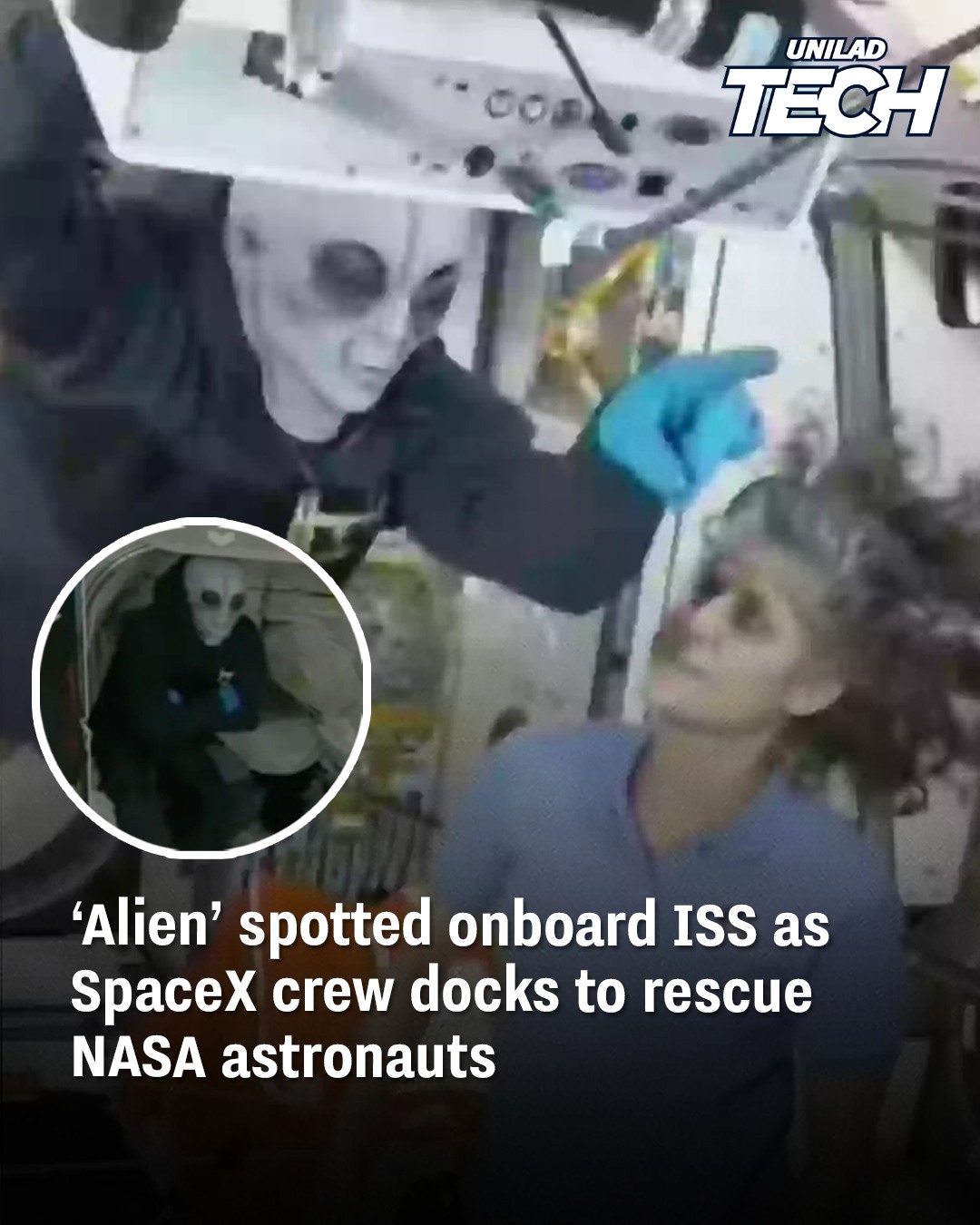 ‘Alien’ spotted onboard ISS as SpaceX crew docks to rescue NASA ...